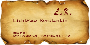 Lichtfusz Konstantin névjegykártya